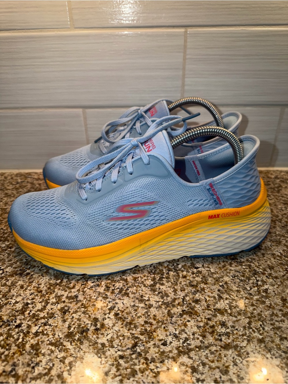 Skechers Women's Light Blue & Yellow Max Cushion Running Shoes